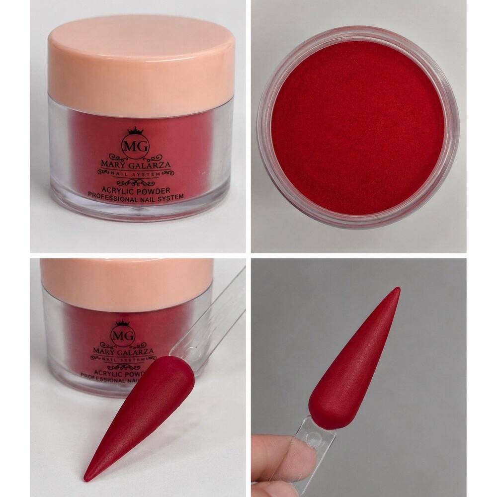 Mary Galarza Nail System Acrylic Powder Color Powder Red Velvet Powder Form